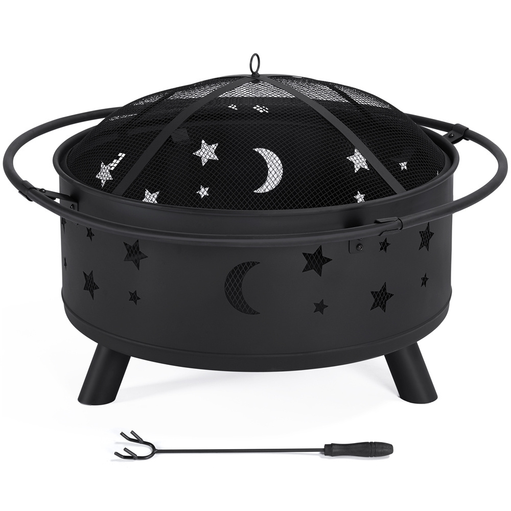 Great Quality Moon Star Fire Pit with Smash Lid on Top with Steel Cooking Grill