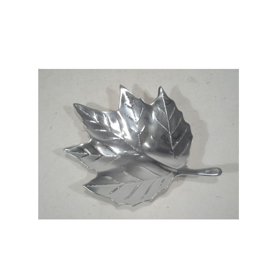 Top Selling Classy Designer Decorative Tabletop Plate Mango Leaf Design Snack Serve Plate