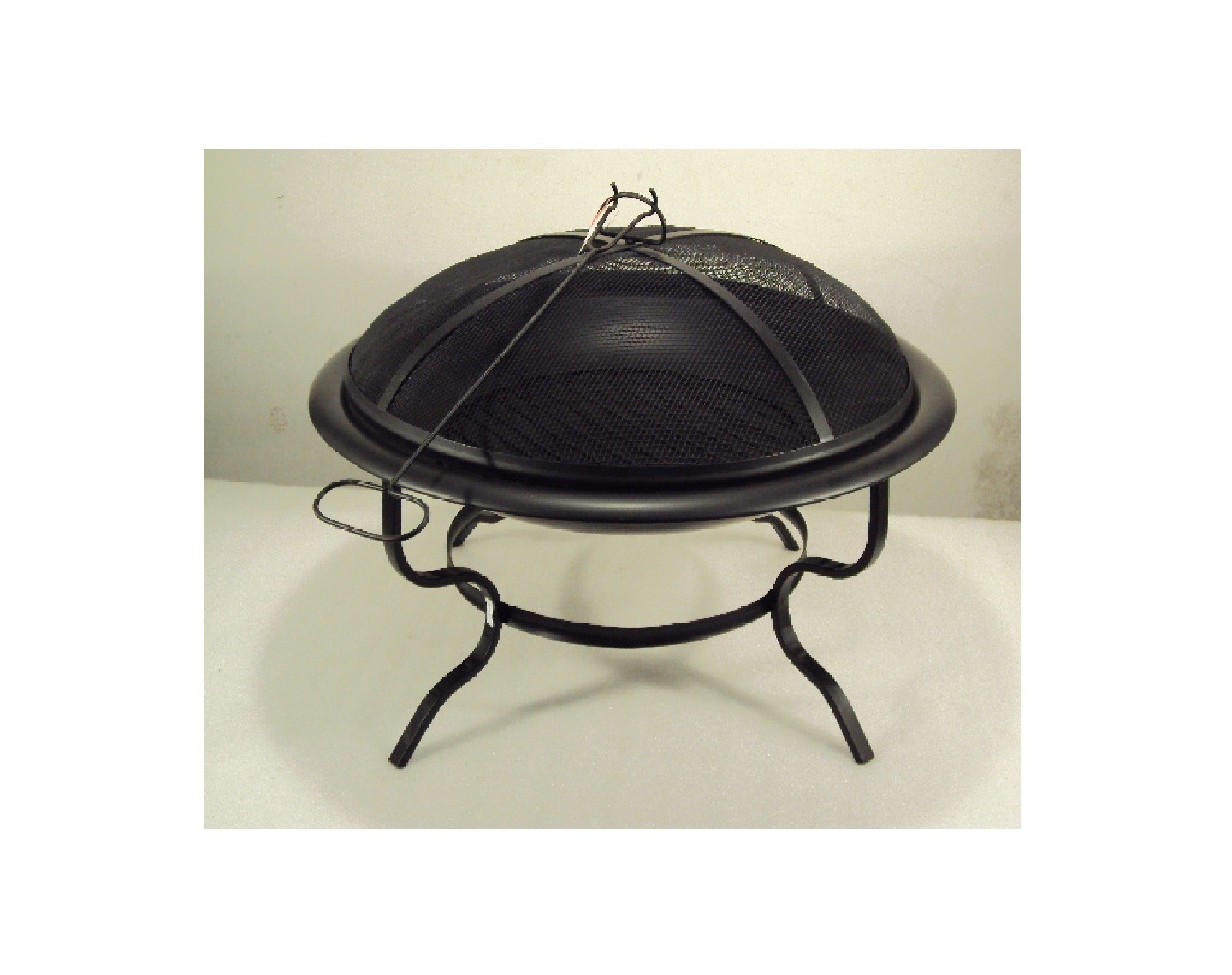 Premium Quality Iron Round Fire Pit Bowl With Iron Stand and Poker Stick Smash Lid For Outdoor Use