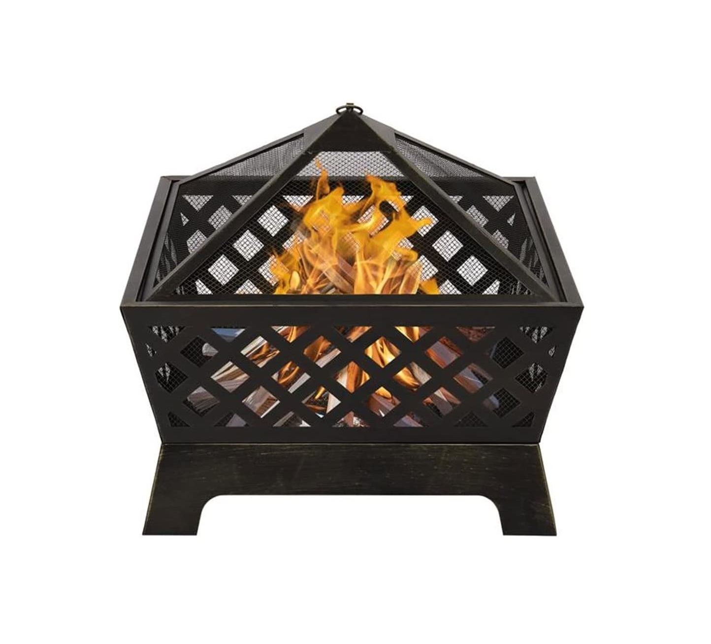 Antique Wood Burning Outdoor Fire pit with Spark Screen