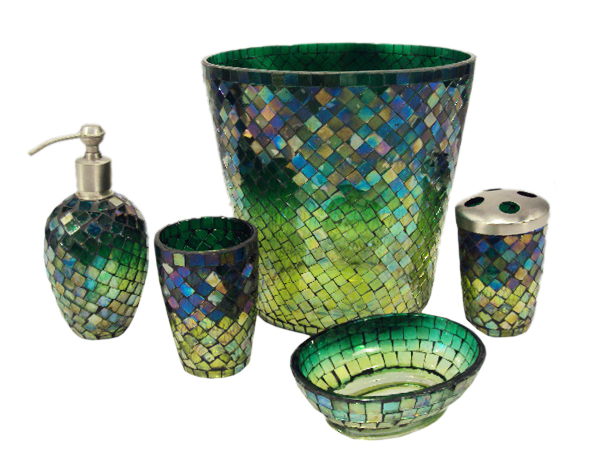 Decorative Mosaic Glass Bathroom Accessories