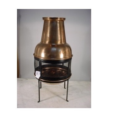 Unique Tall Copper Hammered Chiminea Fire Pit For Homes and Gardens Use