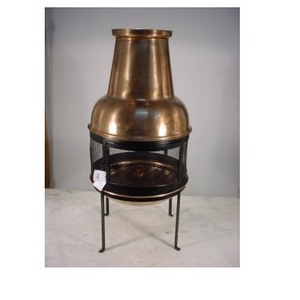 Unique Tall Copper Hammered Chiminea Fire Pit For Homes and Gardens Use