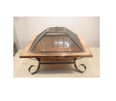 Great Quality Square Copper Fire Bowl With Iron Stand and Smash Lid Cover For Outdoor Use