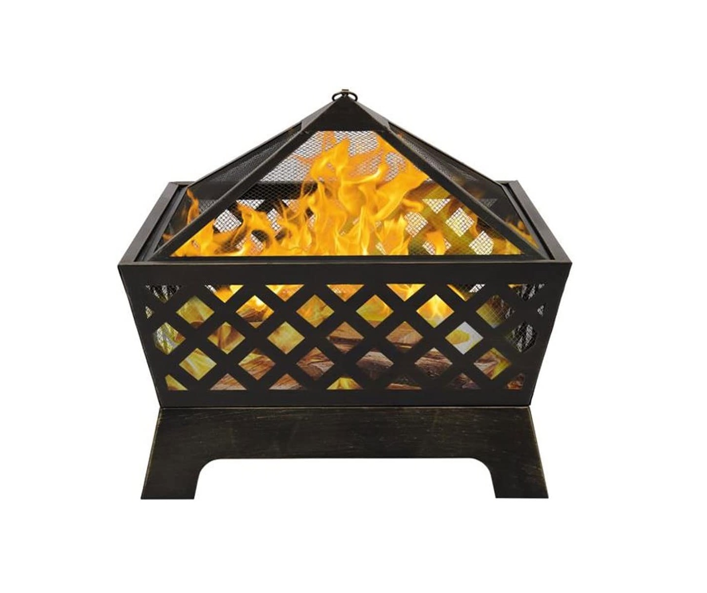 Antique Wood Burning Outdoor Fire pit with Spark Screen