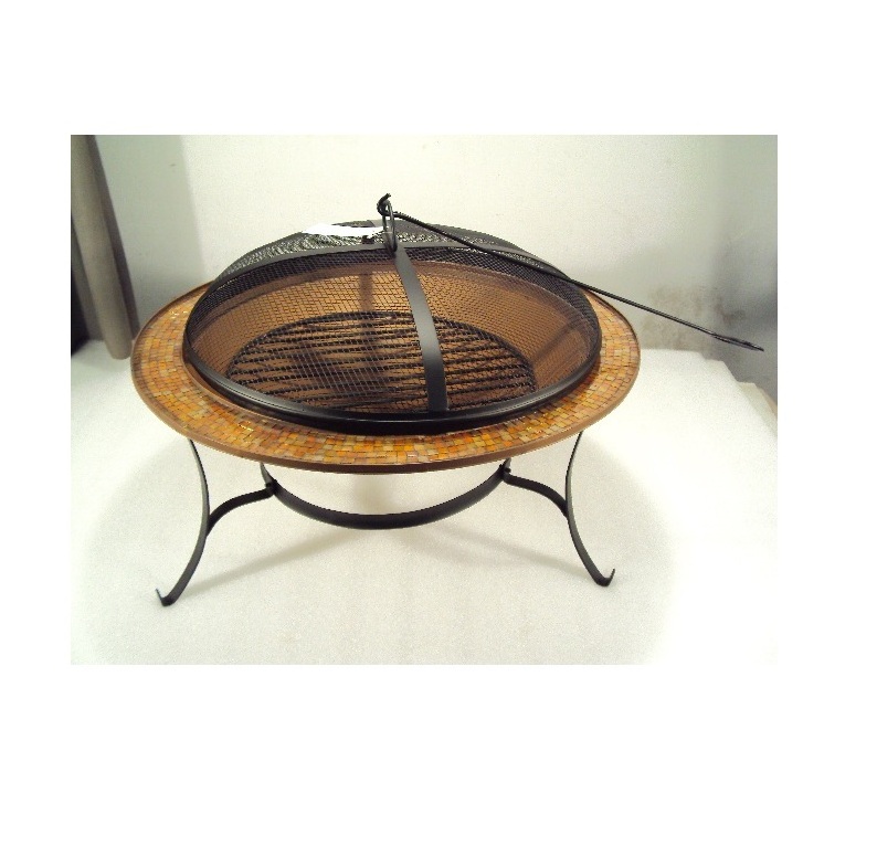 Mosaic Fire Pit with Lid