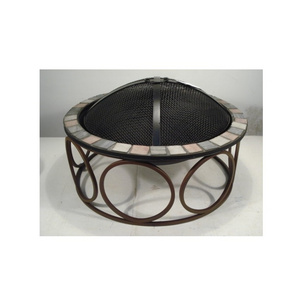 mosaic tile table fire pit with BBQ