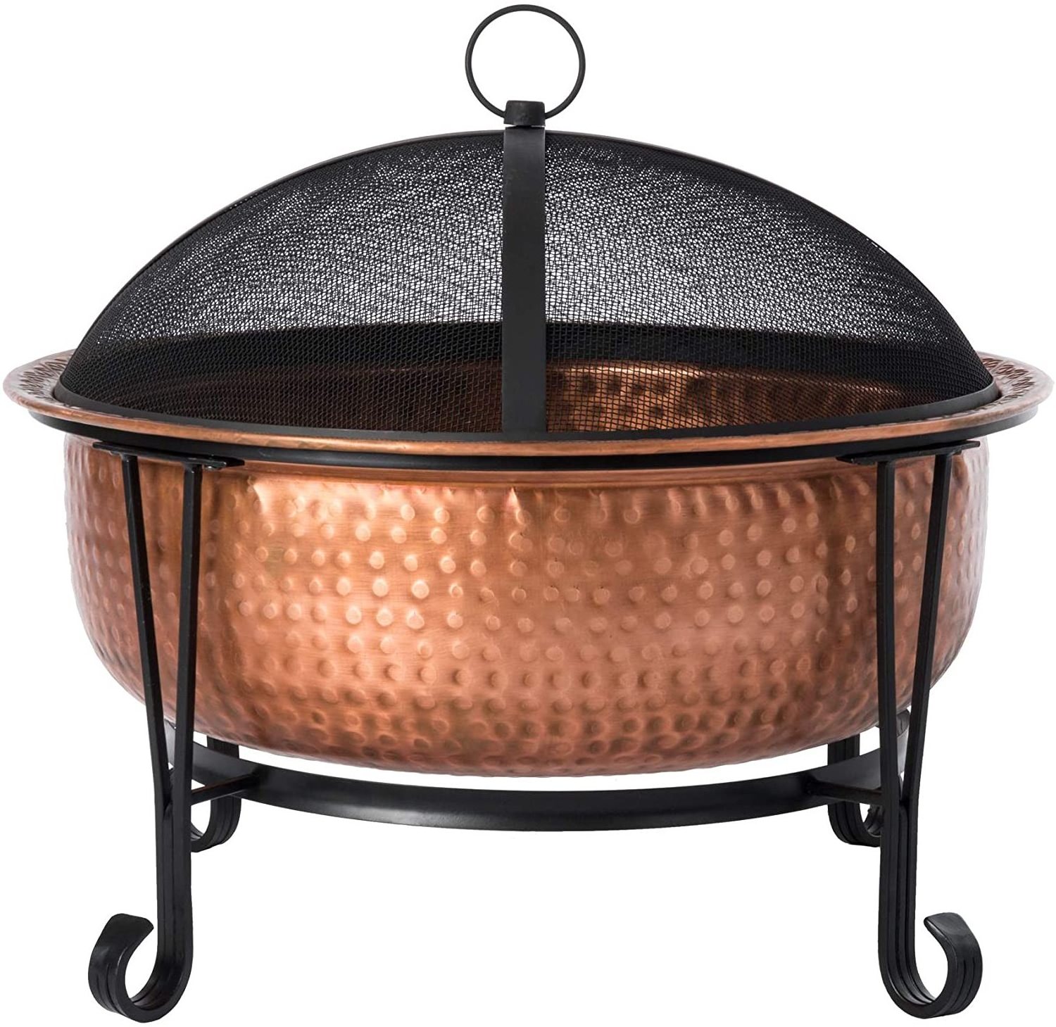 100 % Pure Copper Hammered Bowl With Iron Stand Fire Pit