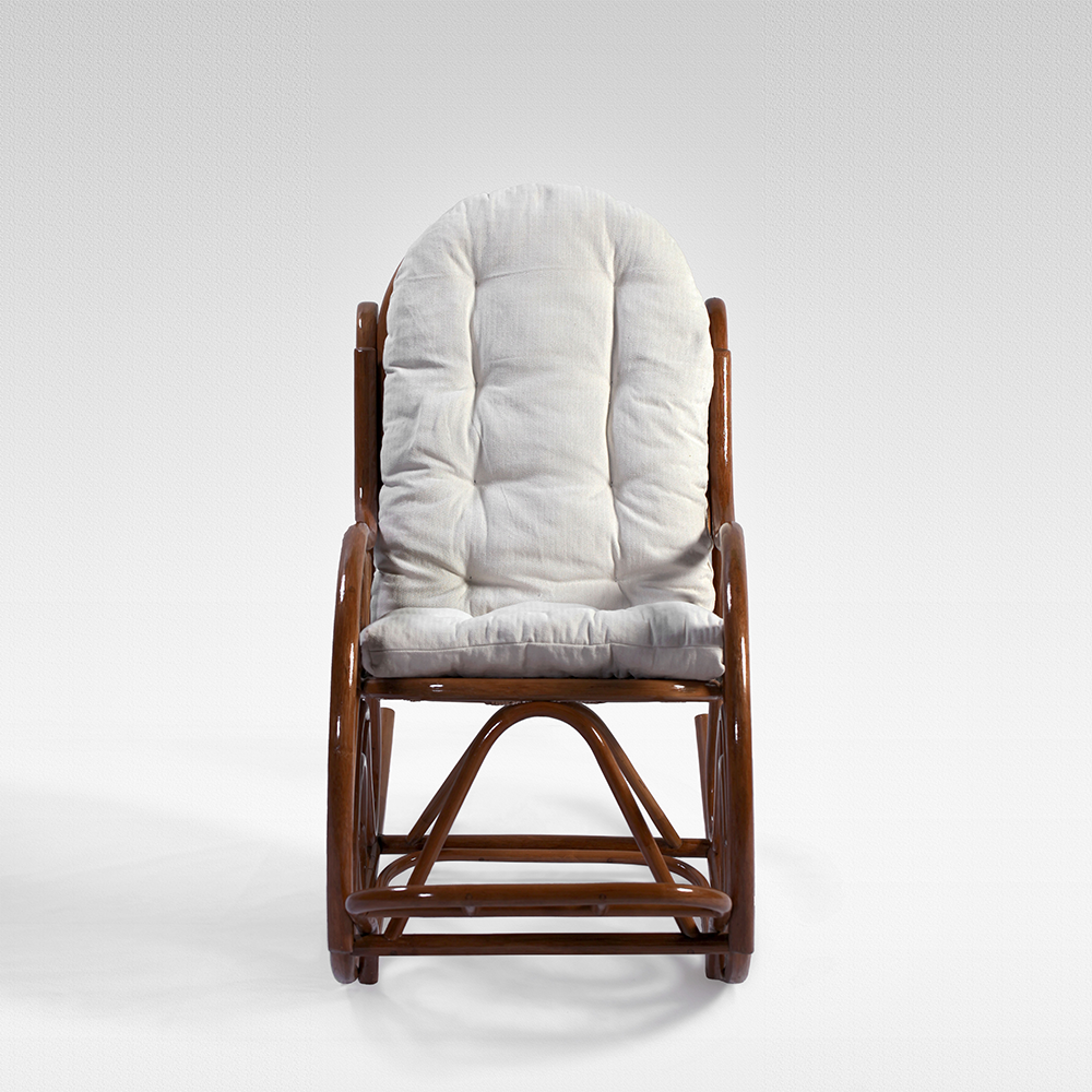 Comfortable Rattan Rocking Chair Natural Rattan Chair with Cushion Lounge Chair