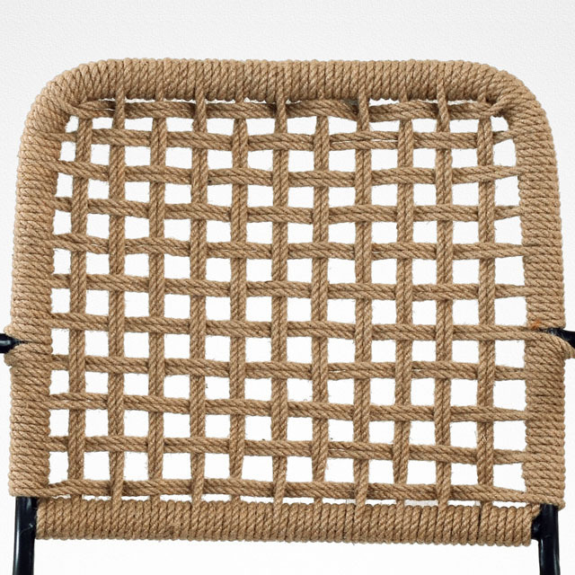 Admiral Lounge Chair Rattan Wicker Chair with Black Metal Leg for Livingroom Furniture Woven Chair