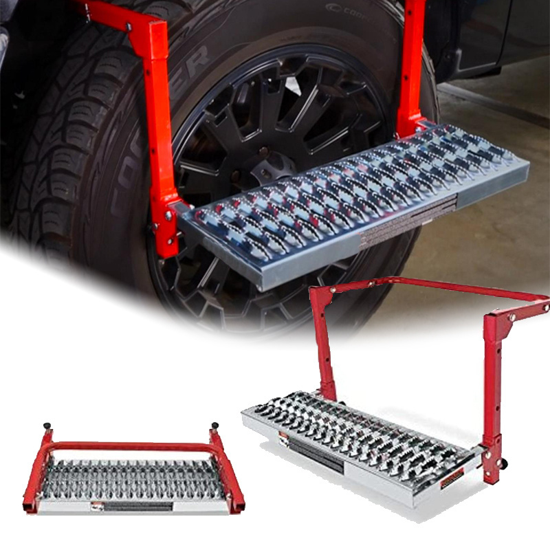 Adjustable tires up to 13inches wide Strong Stable High-grip Folding Heavy Duty Tire Steps for Truck SUV RV