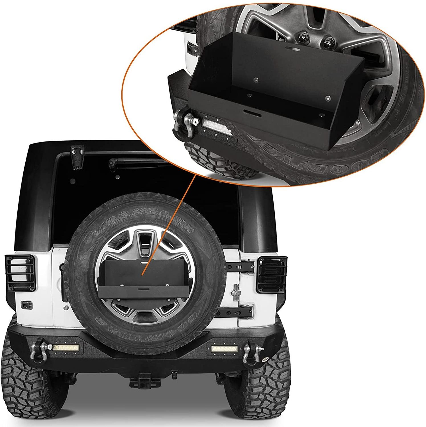 Utility Cargo Trailer Enclosed Spare Tire Carrier Holder Mount Wheel Bracket Powder Coat Black Tire Carrier up to 37 inch