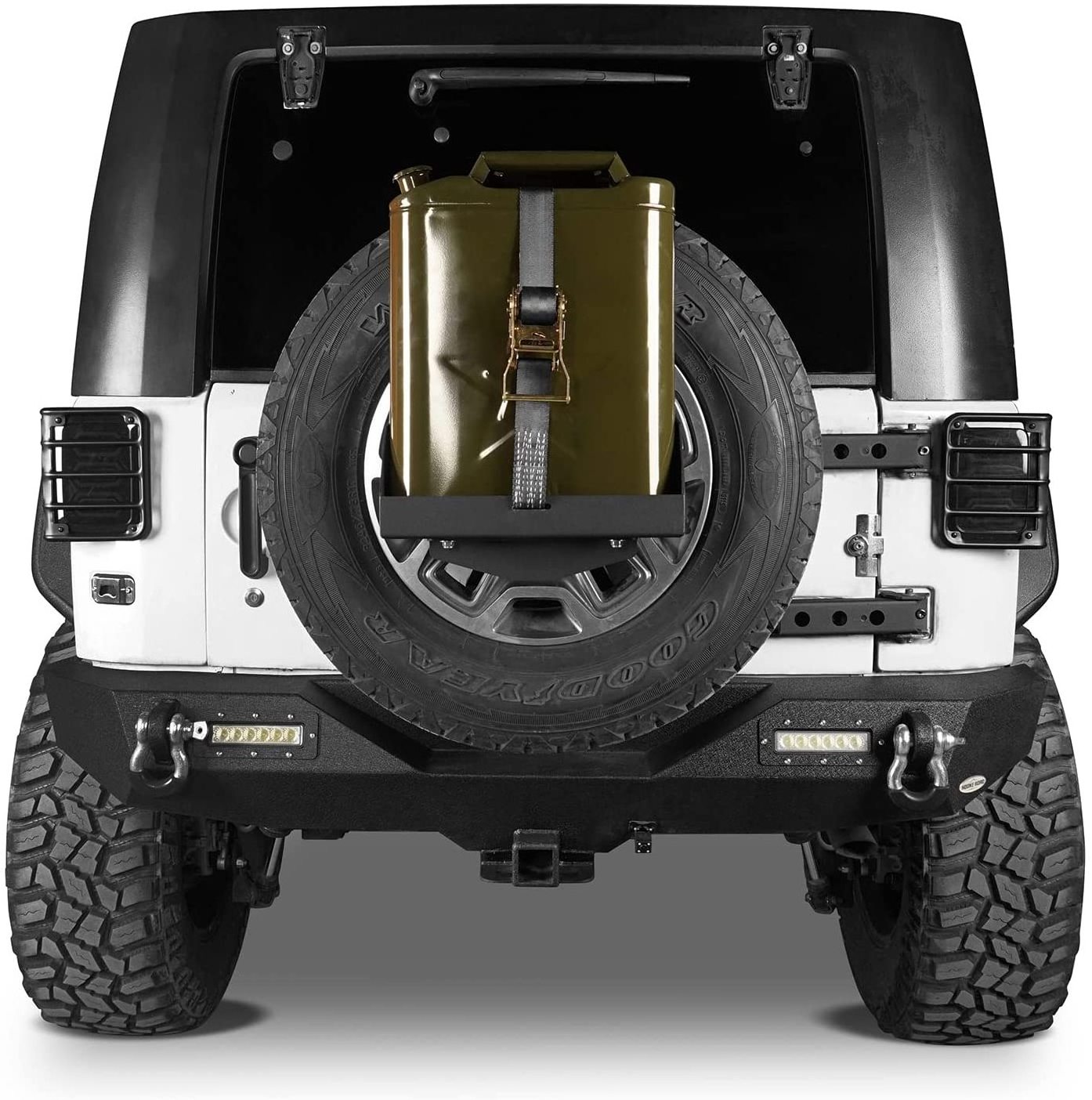 Spare Tire Jerry Can Holder w/Tall Tray for Wrangler TJ JK JL & Unlimited 1997-2022