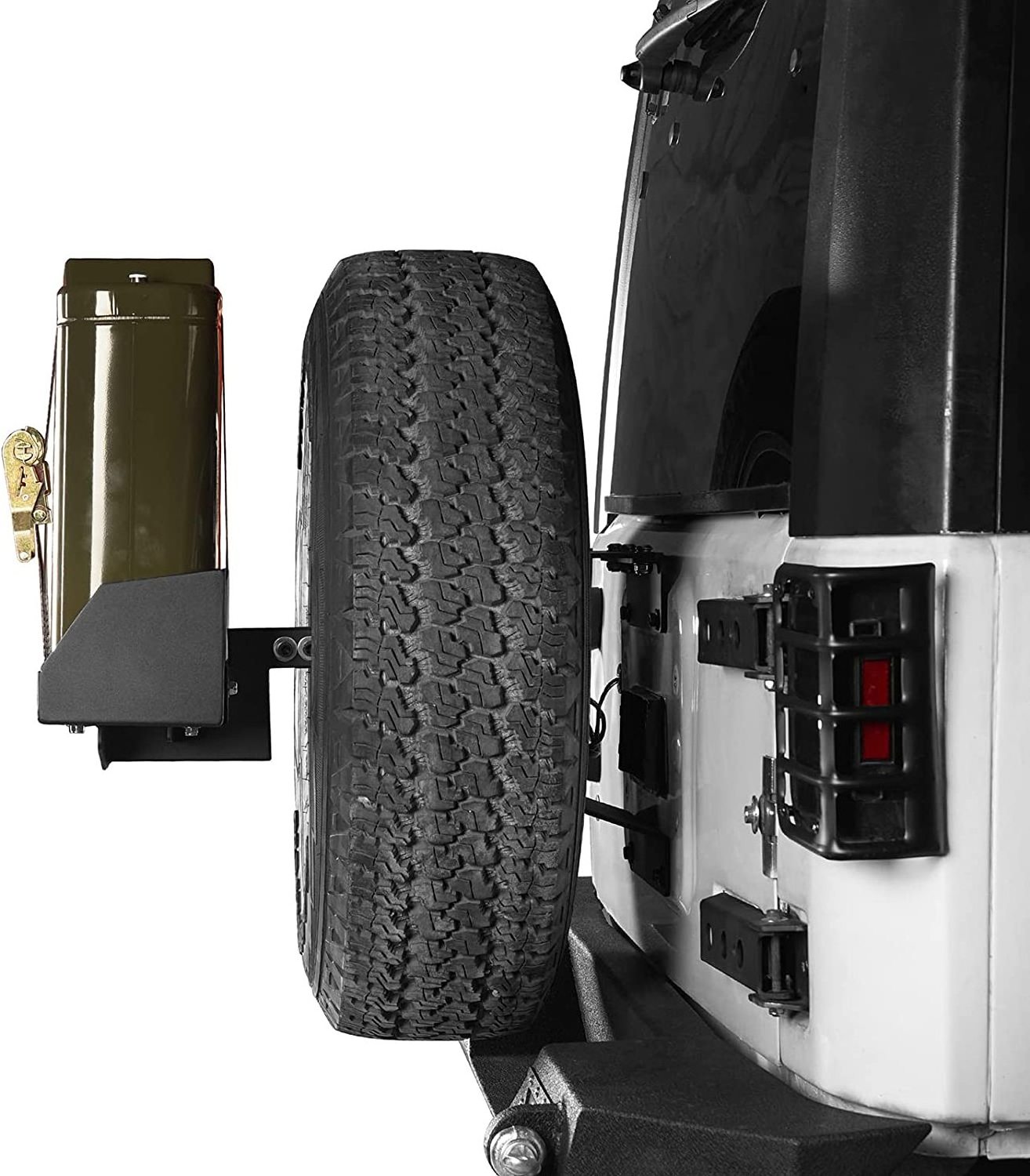 Spare Tire Jerry Can Holder w/Tall Tray for Wrangler TJ JK JL & Unlimited 1997-2022