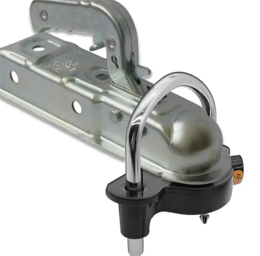 MMR Trailer Coupler Lock Fits Caravan, Heavy Duty Steel, Trailer Ball Tow Hitch Lock Black