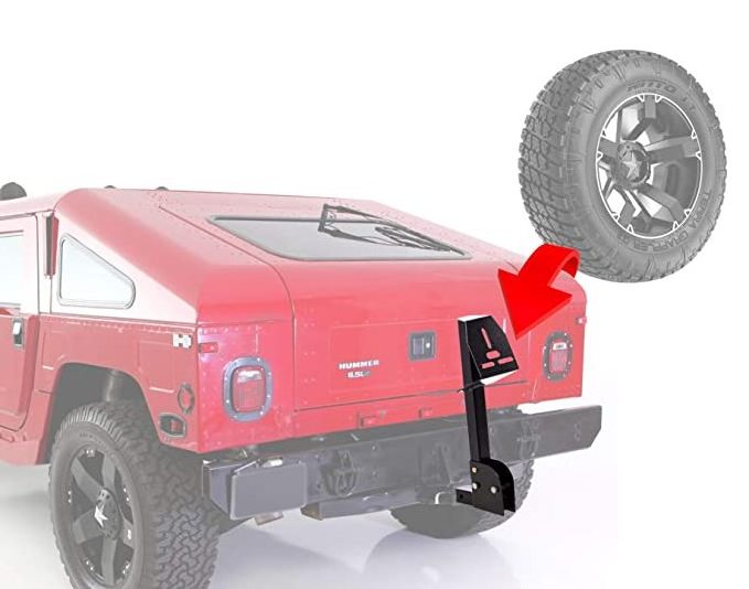 Standard 2 Inch Receiver Black Tow Hitch Spare Tire Holder Hitch Mounted Spare Tire Carrier