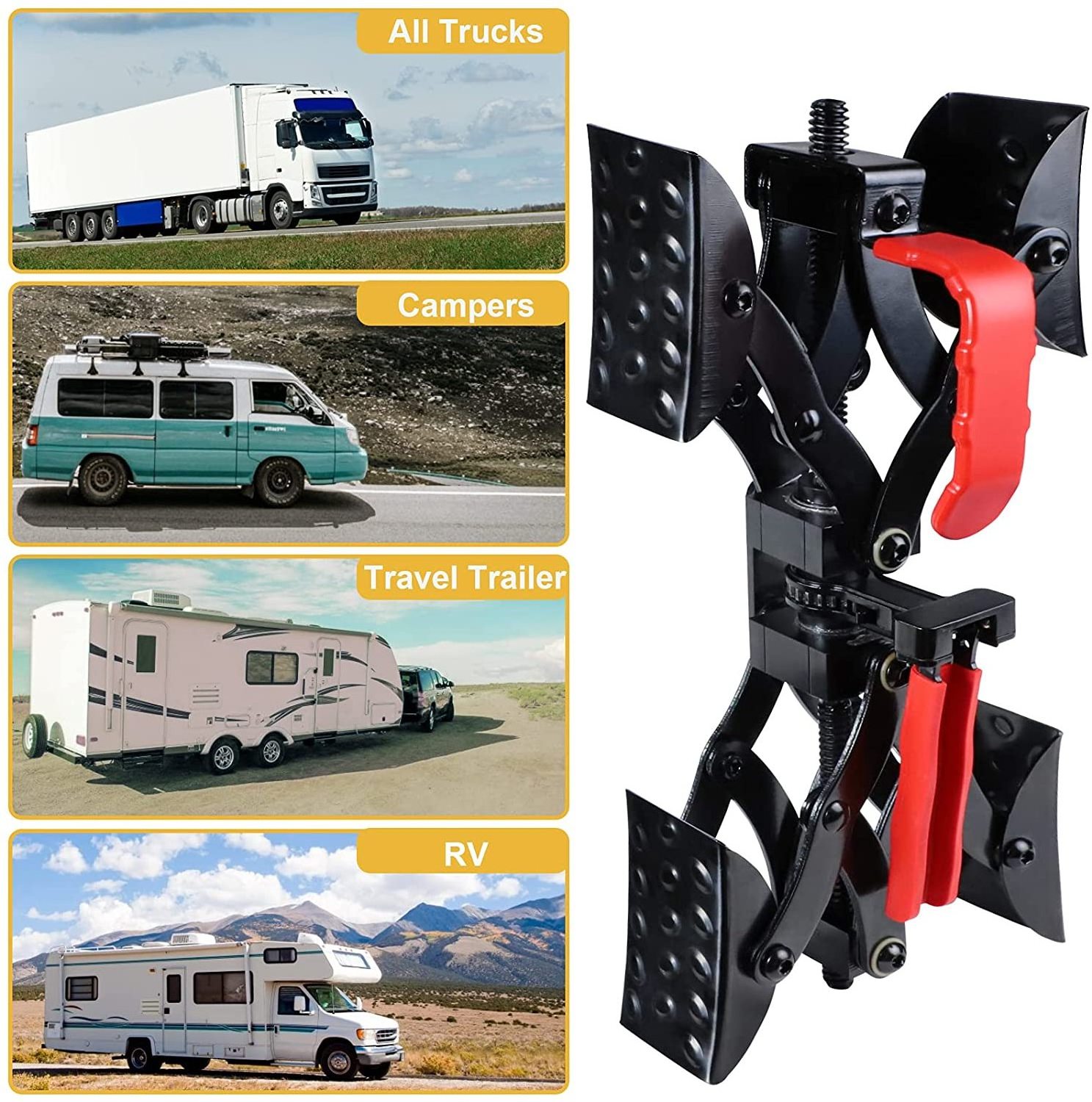 Rv Wheel Stabilizer X Chocks Wheel Stabilizer Scissor for Travel Trailers RV Campers Trucks RV Parts Accessories