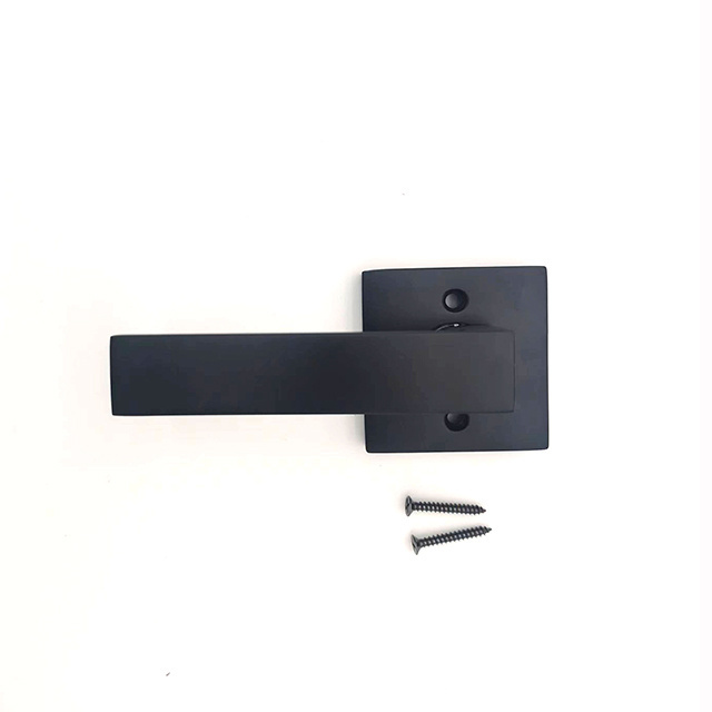 Non-Turning Half-Dummy Lever in Matte Black,  Square Bar Single Dummy Lever, Heavy Duty Interior Handle for Closet door lock