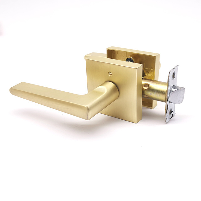 Handles Privacy lever Door Lock and Bathroom without Keyless Door Lock Heavy Duty Satin Brass door lock