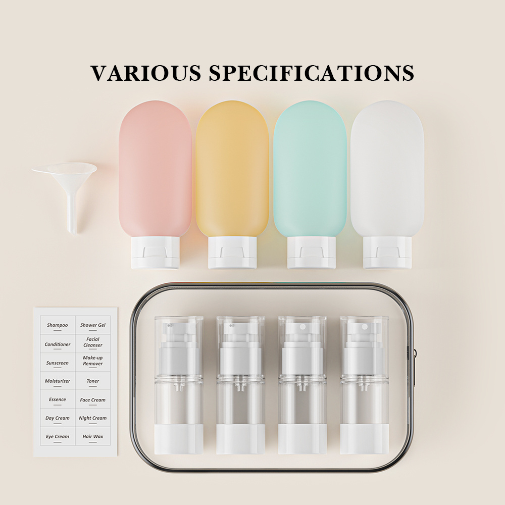 Macaron-Colored Plastic Vacuum Travel Set Shampoo Shower Gel Spray Emulsion Essence Dispenser Bottle Macaron-Colored Hose Bottle