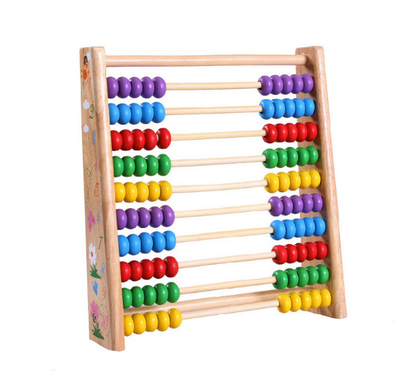 Mumoni preschool Wooden Abacus Counting Frame Educational Toy Wooden Counting Toy