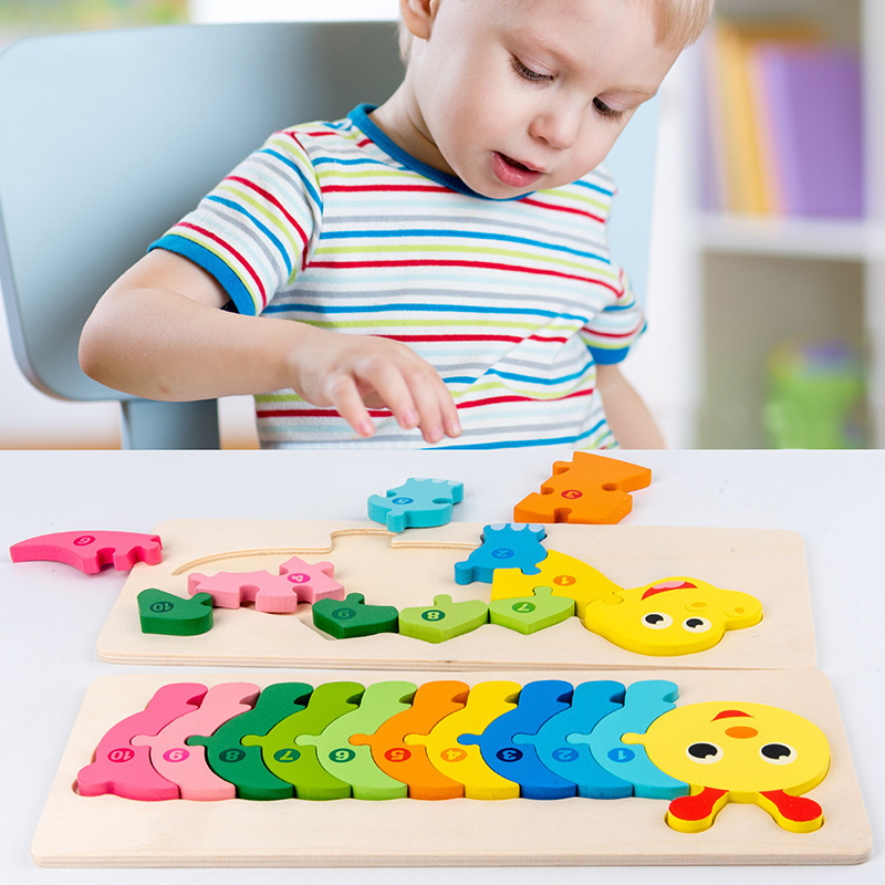 New Designs Animal Wooden Puzzle Montessori Game Toys Children 3D Wooden Jigsaw Puzzle