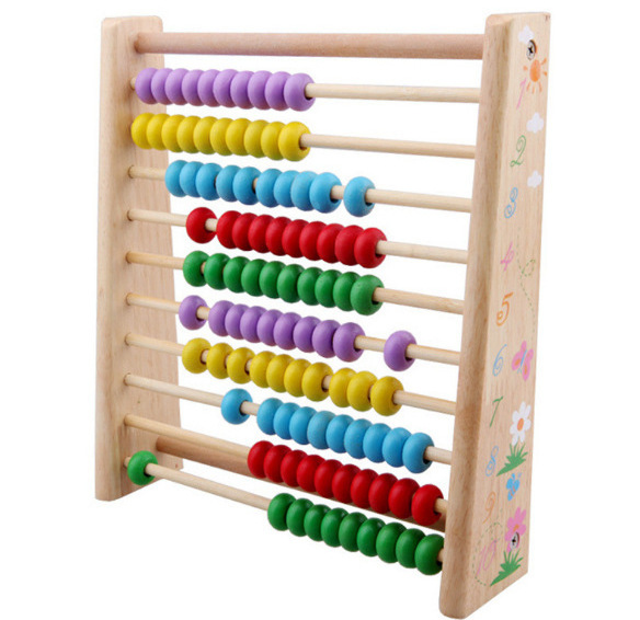 Mumoni preschool Wooden Abacus Counting Frame Educational Toy Wooden Counting Toy