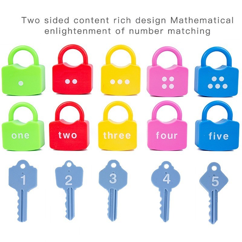 Popular locks and keys pairing game math and alphabet matching toy perfect Montessori learning locks toy