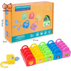 Popular locks and keys pairing game math and alphabet matching toy perfect Montessori learning locks toy