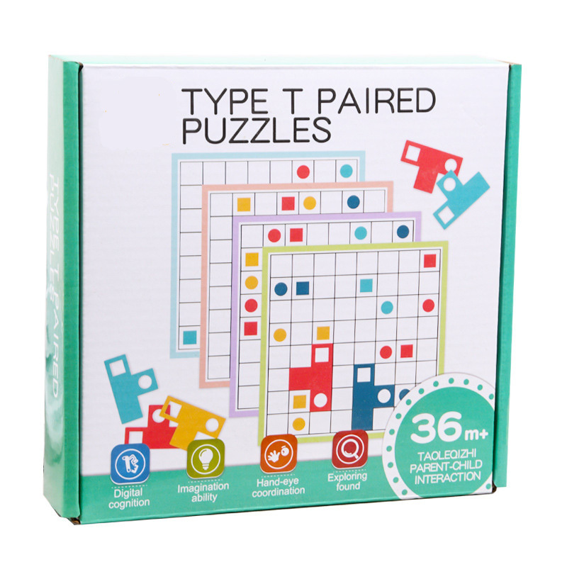 Creative toys Type T Paired Games Shape Matching Sets Wooden Jigsaw Puzzles For Kids