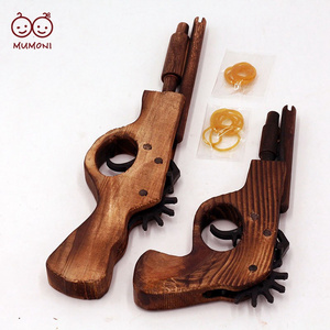 Best festival gifts vintage wood gun rubber band gun outdoor kids wooden gun toys