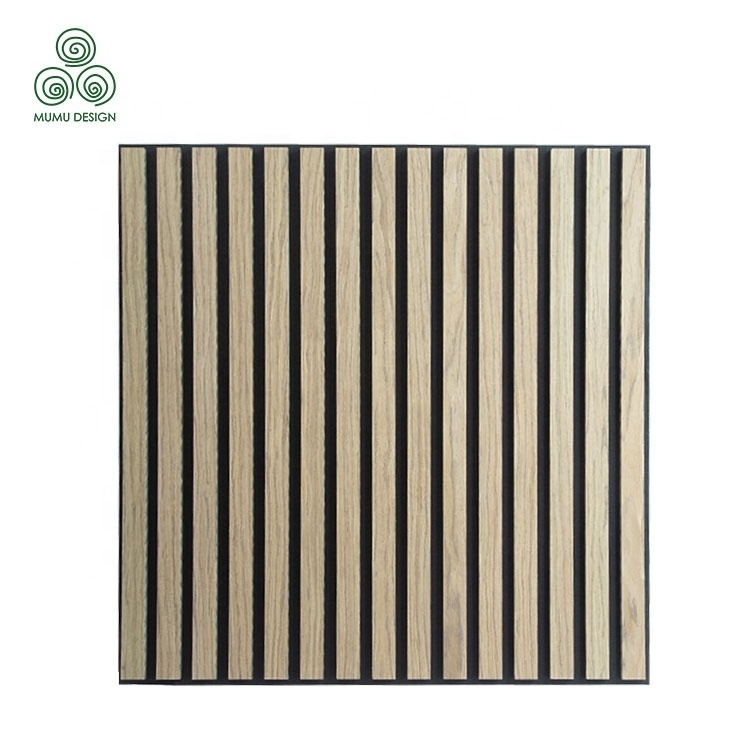 MUMU China Supplier Decorative Wooden Slat Akupanel High Sound Absorption 3D Acoustic Slat Wall Panel