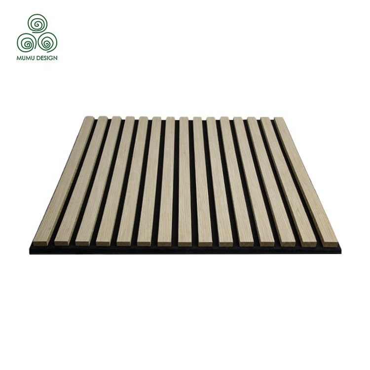 MUMU China Supplier Decorative Wooden Slat Akupanel High Sound Absorption 3D Acoustic Slat Wall Panel