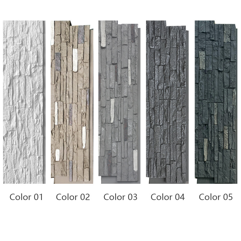 MUMU DESIGN pu faux stone panels 3d Artificial decoration polyurethane Pu Slate Stone wall panel