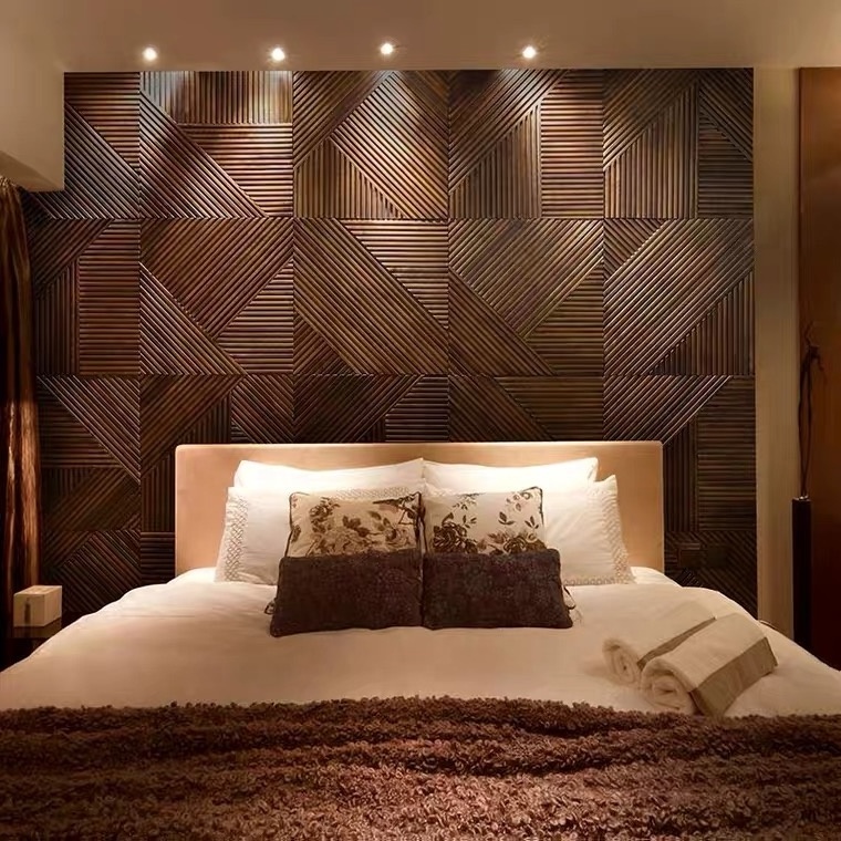 Solid Wood Oak Decorative Wall Covering Panels, 3D Decorative Wall Panel Sheet for Interior and Exterior Wall Decoration