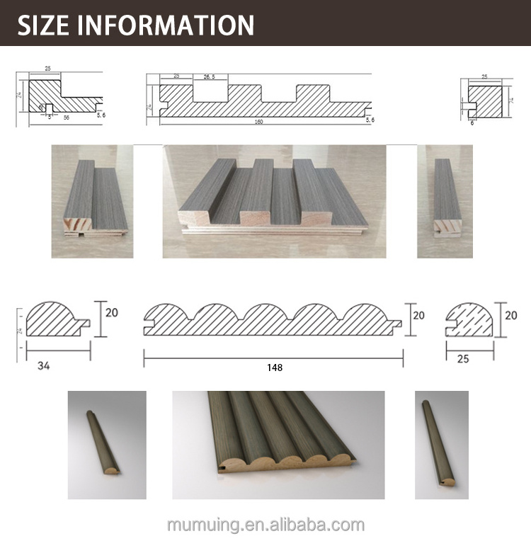 MUMU 3D Texture Decorative PVC Material Eco Wooded Walling Wainscoting Wall Panel For Indoor Decor