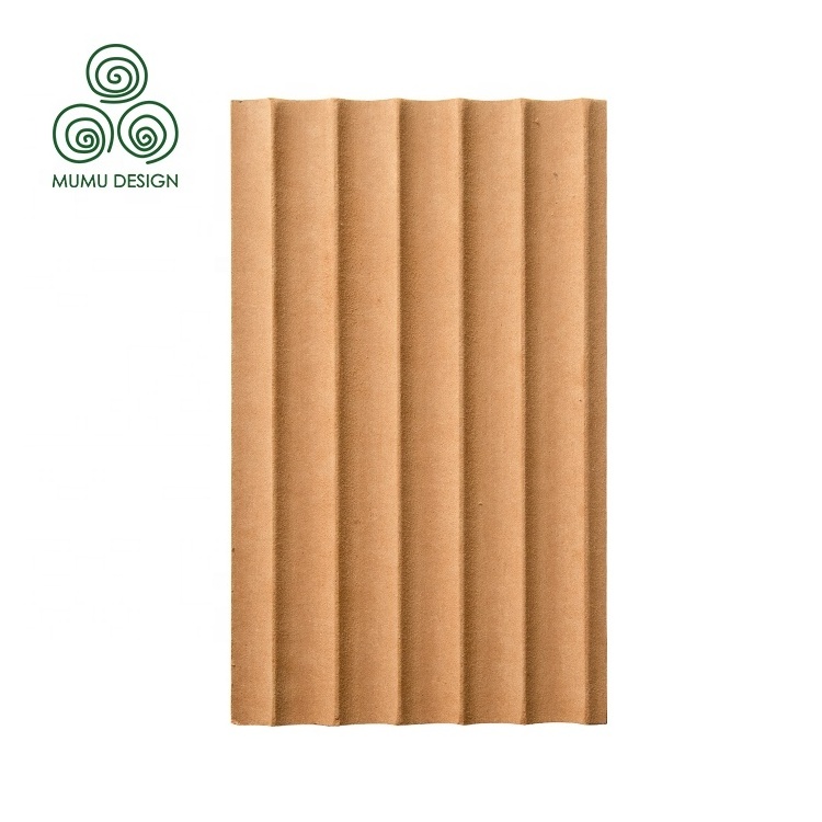 MUMU House MDF Carved Sheet Board Interior Shiplap 3D Soft Flexible Wood Wall Panel for Ceiling