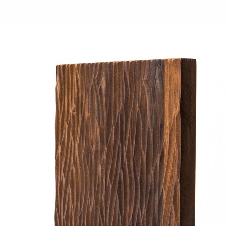 MUMU 3D Solid Wood Interior Decorative Timber Wood Ceiling Cladding Wainscoting Formwork Fence Panel