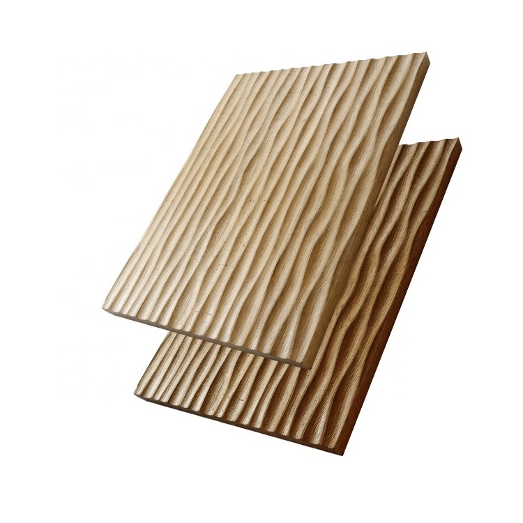 MUMU Design 3D Luxury Internal Slat Feature Veneer Modern Wood Wall Decorative Wooden Wainscoting Panels