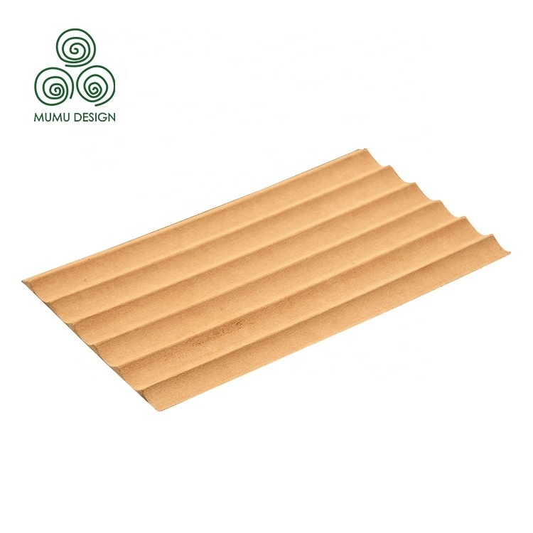 MUMU Chinese Timber MDF Plain Material Upholstered  Luxury 3D CNC Curved Fluted Wood Wall Panel