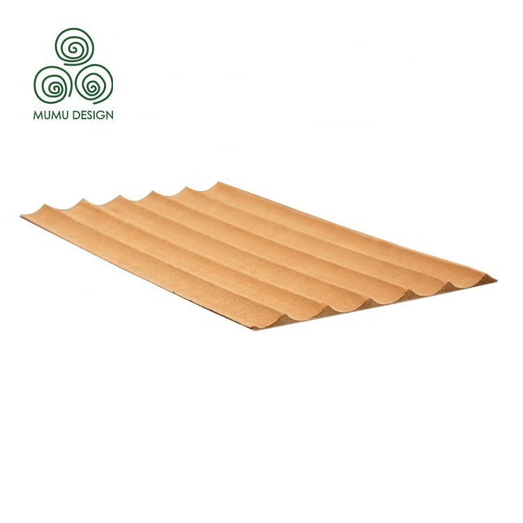 MUMU Chinese Timber MDF Plain Material Upholstered  Luxury 3D CNC Curved Fluted Wood Wall Panel