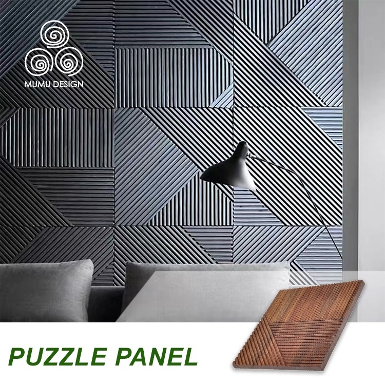 MUMU Flexible Fluted Coatings Wood Textured 3D Interior Decorative Wall ...
