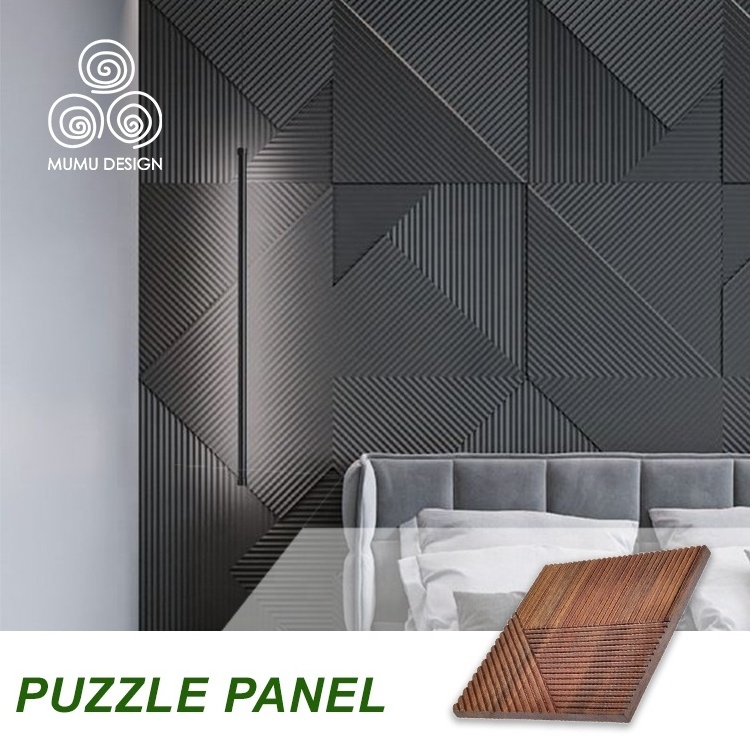 MUMU Flexible Fluted Coatings Wood Textured 3D Interior Decorative Wall Paneling for Bedroom TV Wall