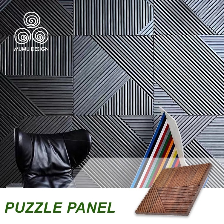 MUMU Flexible Fluted Coatings Wood Textured 3D Interior Decorative Wall ...