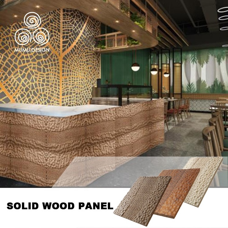 MUMU Luxury Design Faux Brick Decorative Wall Panels Indoor 3D Thermally Modified Wood Plank Board for Sliding