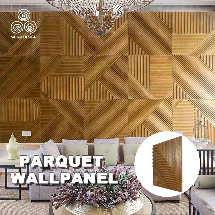 MUMU Decorative Fluted Interior Flexible Solid Wood Wall Wooden Covering Paneling For Cabinets