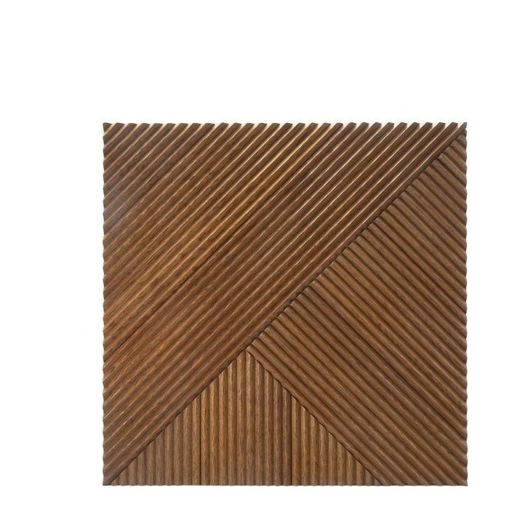 MUMU 3D Modern Art Feature Retro Decorative Hardwood Peel And Stick Interior Square Wood Wall Panel