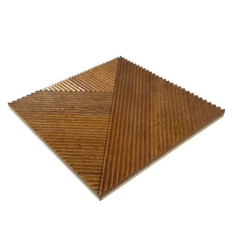 MUMU 3D Modern Art Feature Retro Decorative Hardwood Peel And Stick Interior Square Wood Wall Panel