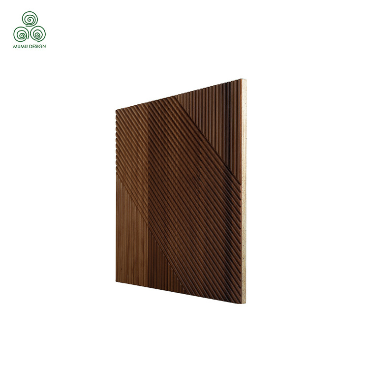 mumu spot geometric chaotic shape interior decoration solid wood wall panel