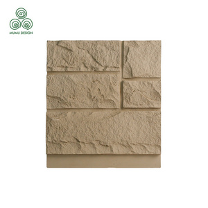 MUMU DESIGN customized pu stone 3D Wall polyurethane component wall panel rock stone veneer PU Castle stone panels